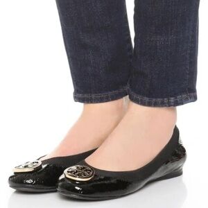 Tory Burch Caroline Ballet Flats in Black Patent Leather - 9